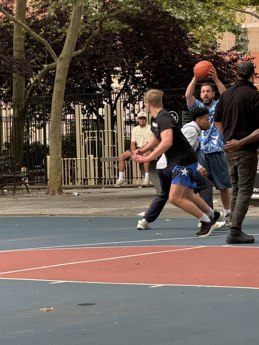Always a good day when you play basketball with <a href="/AdamSandler/">Adam Sandler</a> in the Lower East Side in NYC