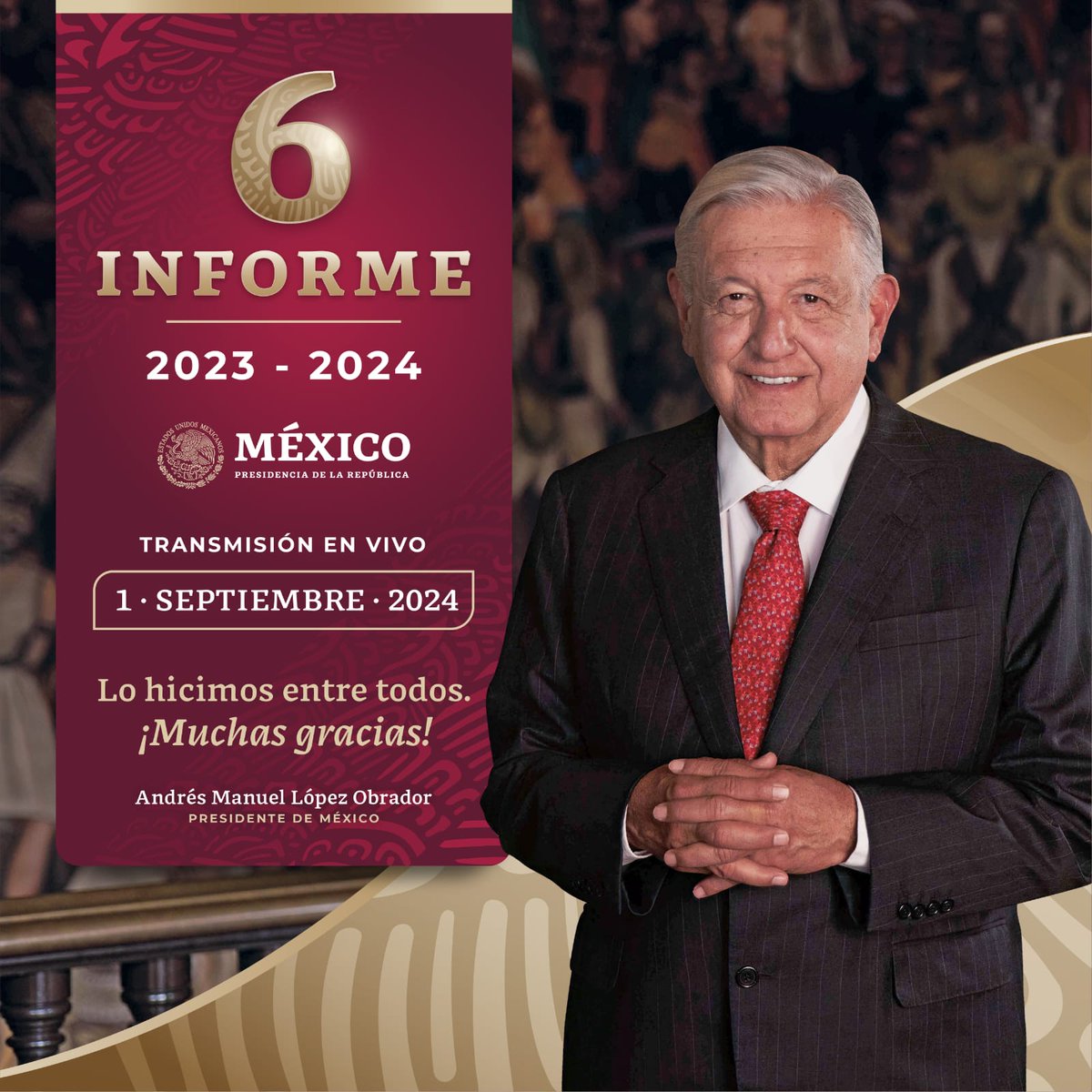 Refinería Olmeca-Dos Bocas (@refineriadosboc) on Twitter photo Sigue la transmisión en vivo del #6Informe de Gobierno del presidente de la República, Andrés Manuel <a href="/lopezobrador_/">Andrés Manuel</a>, este primero de septiembre.
#LoHicimosEntreTodos Sigue la transmisión en vivo del #6Informe de Gobierno del presidente de la República, Andrés Manuel <a href="/lopezobrador_/">Andrés Manuel</a>, este primero de septiembre.
#LoHicimosEntreTodos