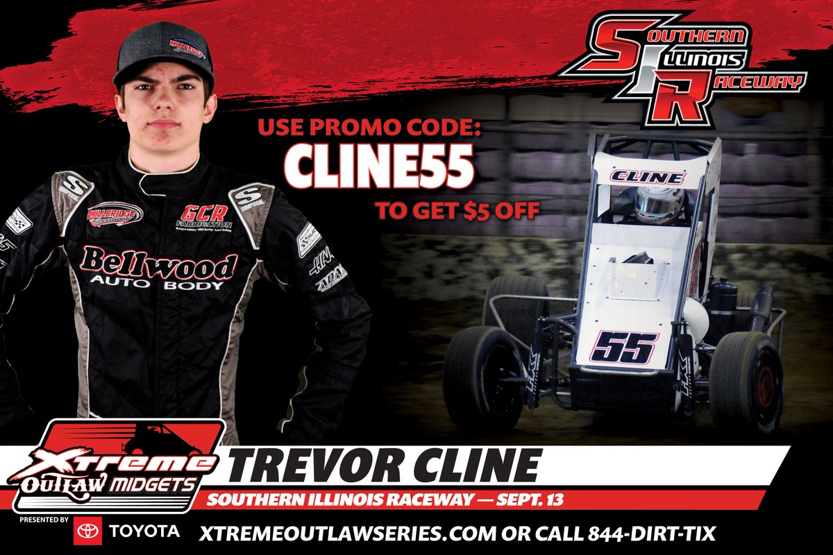 Xtreme Outlaw Midget Series (@xtreme_outlaw) on Twitter photo Just under βοΈ weeks away from the #XtremeOutlaw Series' return to <a href="/SIRaceway/">Southern Illinois Raceway</a>!
Get your tickets now at XtremeOutlawSeries.com and use your favorite driver's promo code to get $5 off your order.
Save the date β Friday, Sept. 13. Just under βοΈ weeks away from the #XtremeOutlaw Series' return to <a href="/SIRaceway/">Southern Illinois Raceway</a>!
Get your tickets now at XtremeOutlawSeries.com and use your favorite driver's promo code to get $5 off your order.
Save the date β Friday, Sept. 13.