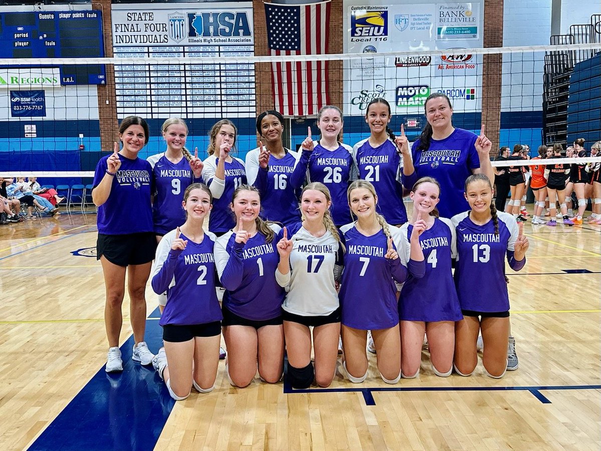 MascoutahVB's tweet image. 🏆CHAMPIONS X2!!!!🏆

Mascoutah Freshmen AND JV go undefeated on the day at the Belleville East Tournament to become the champions of BOTH divisions!!!

Let's keep the momentum going at the historic stadium match happening in just a bit!! 💪