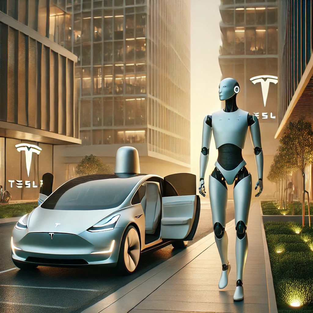 On the Mars World, Tesla Car &amp; Robot