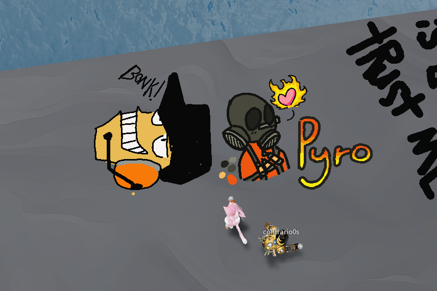 icecremcucac's tweet photo. Various spray paint doodles me n my friend did on "realistic spray paint" on roblox a while back
#frousetwt #tf2 #roblox #fanart https://t.co/6gWUxGFoFG