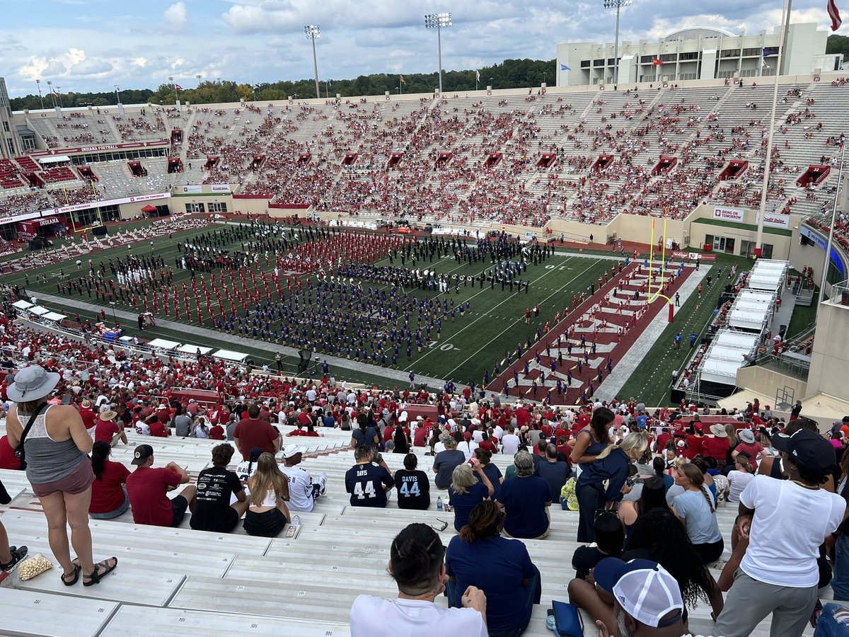 The SHS Marching Owls and Color Guard making us proud at IU Band Day!  🦉