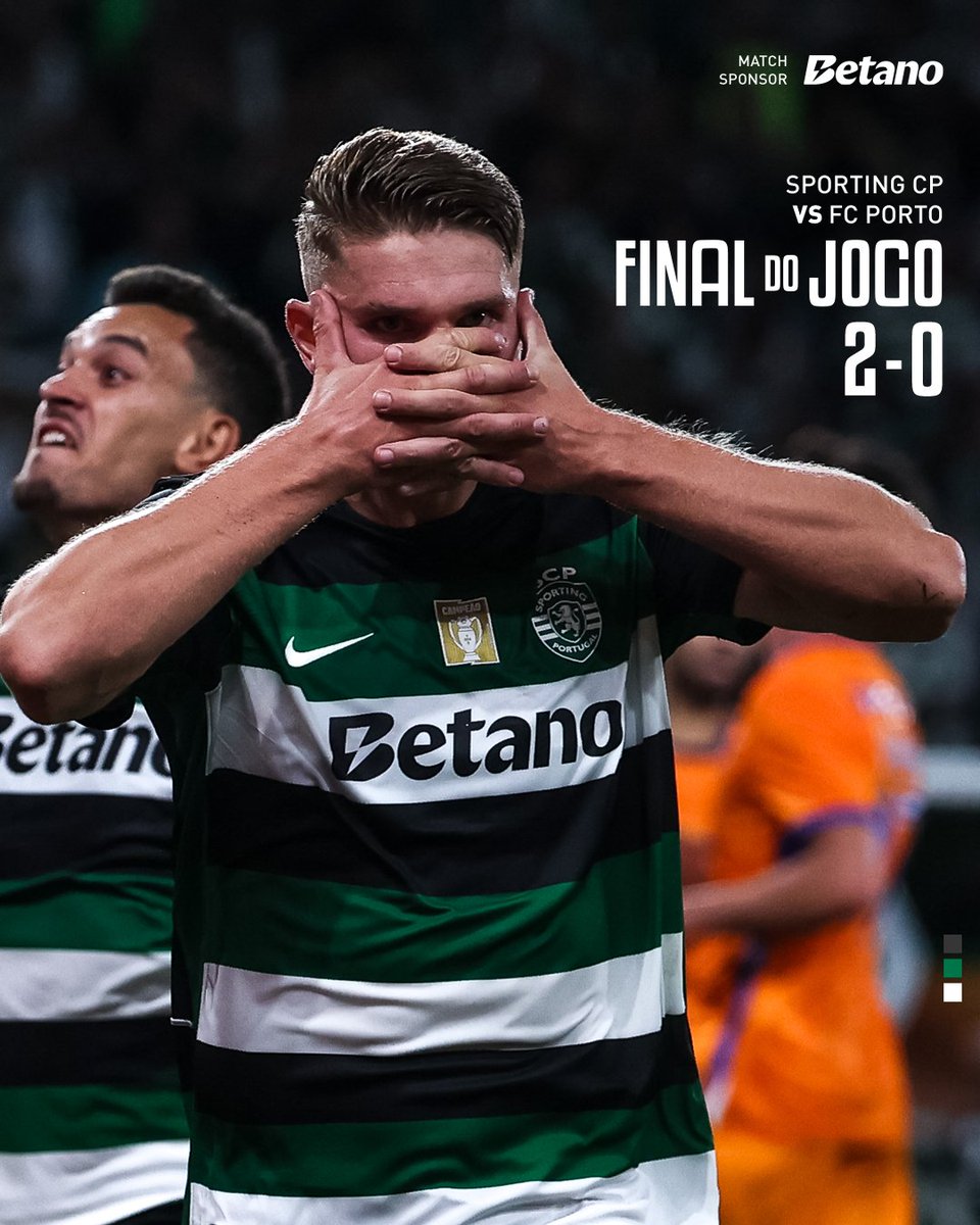 ⏹ E A VITÓRIA É DOS LEÕES!!! 💚

⚽ Viktor Gyökeres e Geny Catamo 
🟢 2-0 🔵 // #SCPFCP