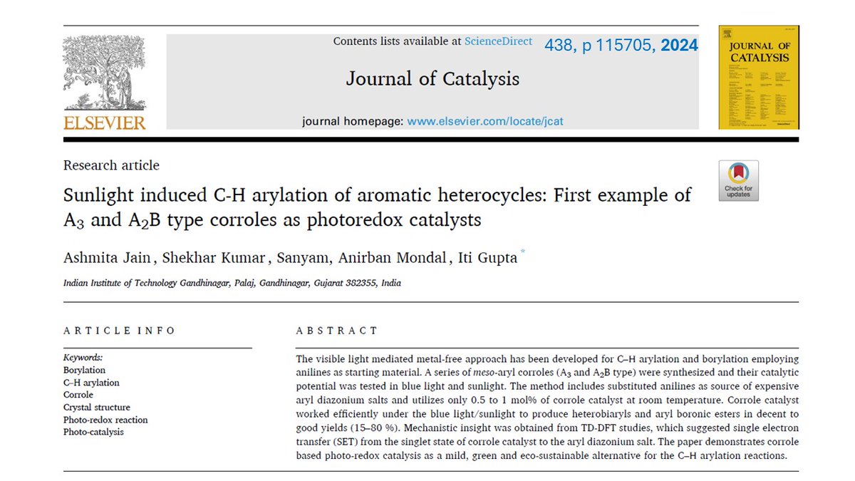 Iti Gupta (@itigupta02) on Twitter photo Many thanks to Prof Anirban Mondal <a href="/manirban89/">Anirban Mondal</a> for DFT studies and CSIR for funding. Many thanks to Prof Anirban Mondal <a href="/manirban89/">Anirban Mondal</a> for DFT studies and CSIR for funding.