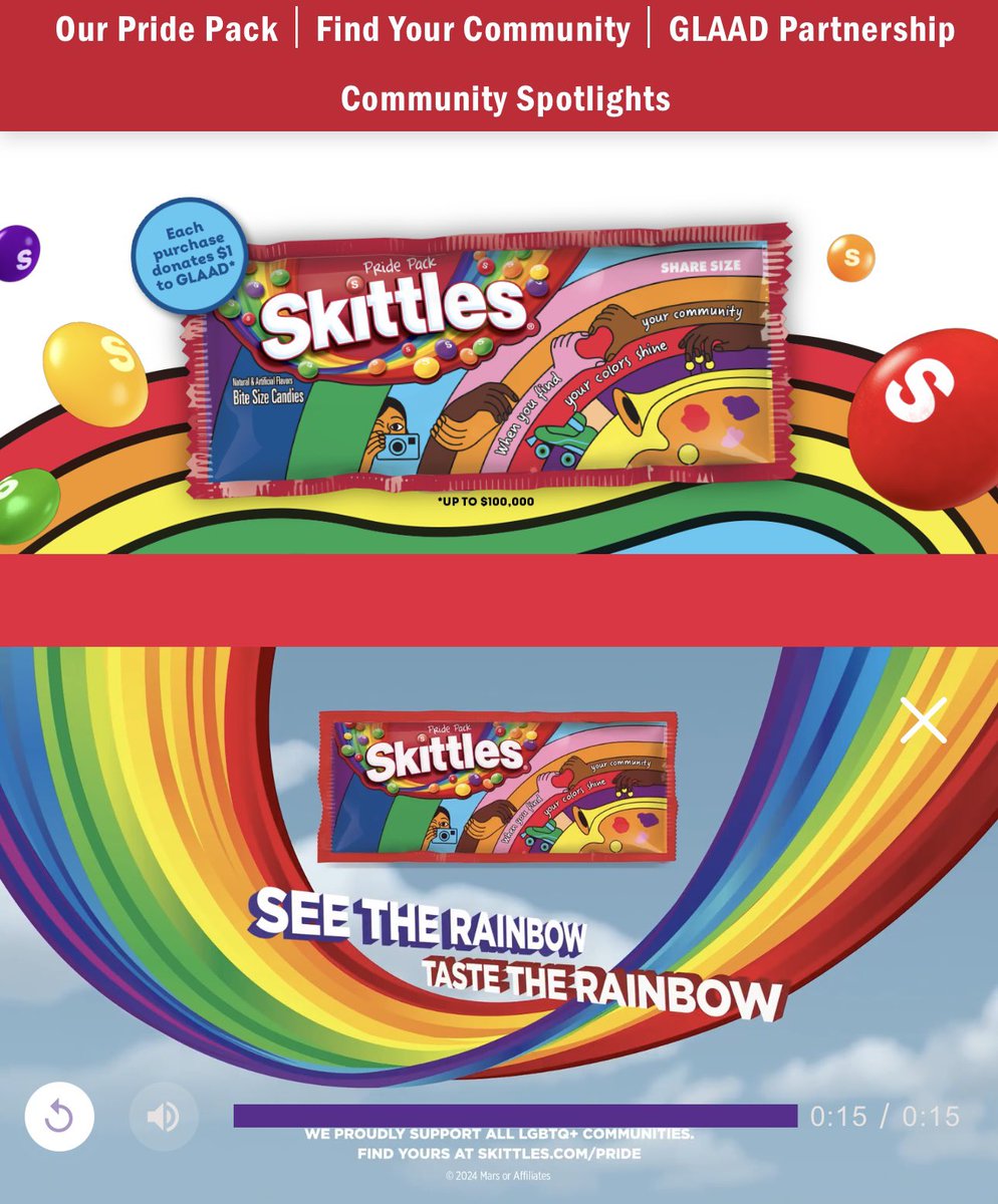 libsoftiktok's tweet photo. Skittles has a campaign where they donate $1 to the organization GLAAD for every pride skittles pack you buy.
GLAAD is a radical leftwing LGBTQ organization which promotes s*x change surgery for minors.
If you buy skittles you’re supporting s*x changes for kids. https://t.co/a3hl74L9B2