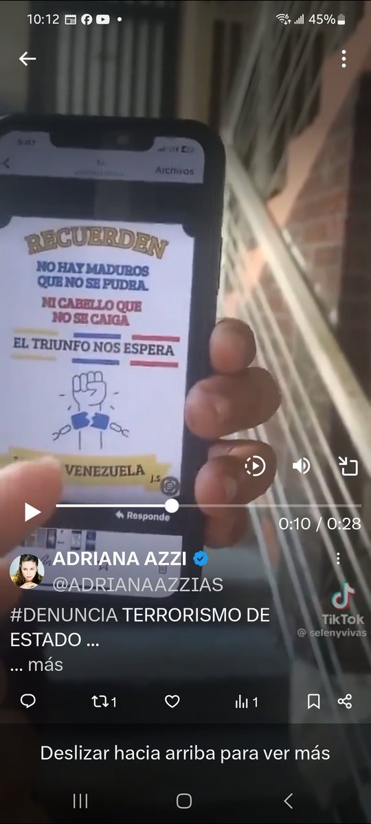 ADRIANAAZZIAS's tweet photo. 🚨🇻🇪 AYUDAME Y APOYEMOS ESTA HISTORIA DE UNA CHICA QUE FUE ACOSADA POR LOS ESBIRROS DEL REGIMEN POR TENER EN SU WHATSAPP ESTE MENSAJE : 

🗣RECUERDA " No hay Maduro que no se pudra, ni cabello que no se caiga" ...
EL TRIUNFO NOS ESPERA
POR VENEZUELA 🇻🇪
🗣COPIA Y PÁSALO... https://t.co/dzQEzd8KD0