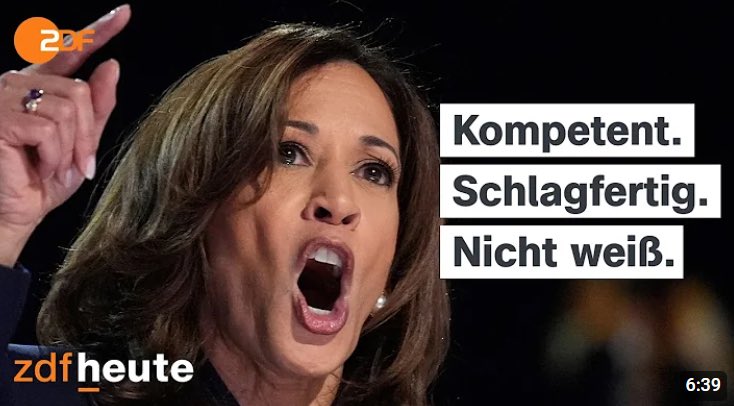 goddek's tweet photo. German State Media about Kamala:

Competent.
Quick-witted.
Not white.

Isn’t that plain racism? https://t.co/ocKOFMVEZc