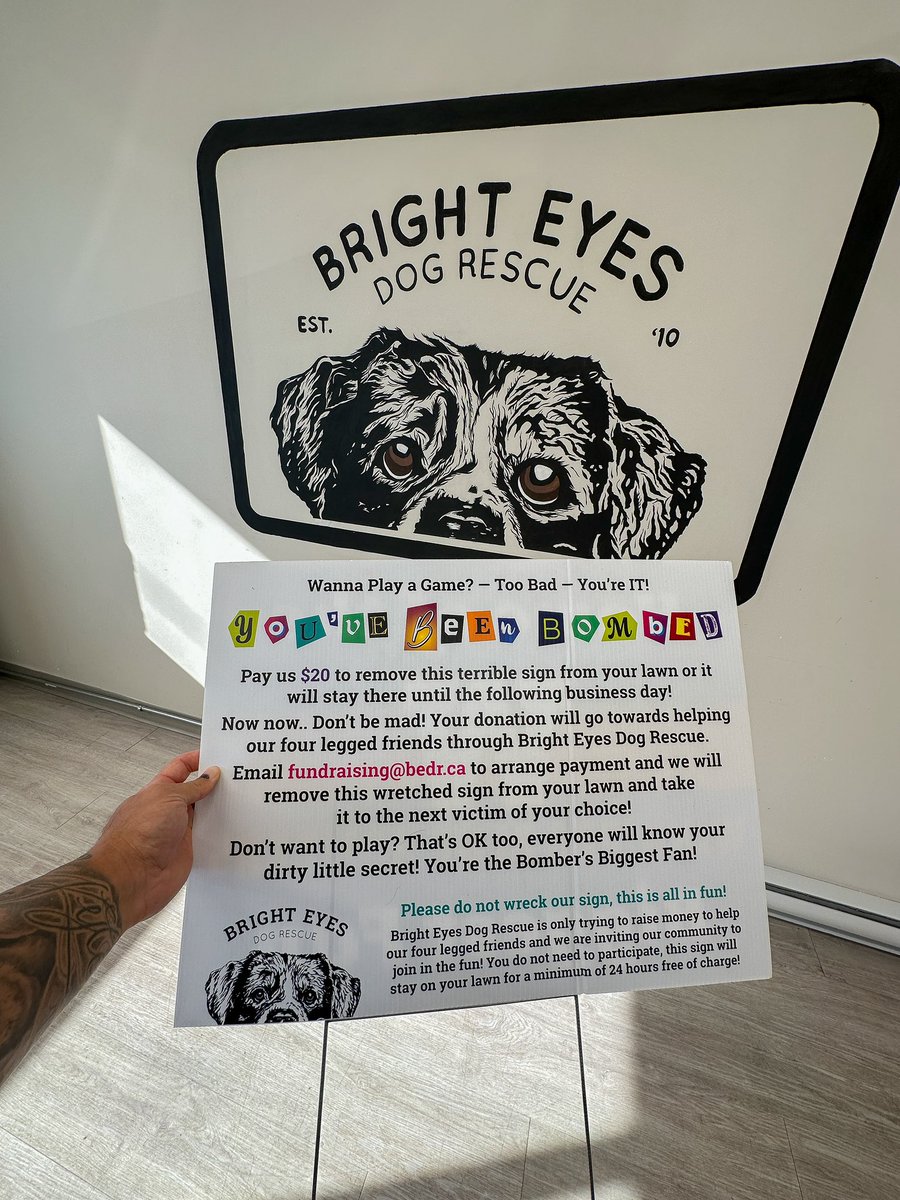 In enemy territory before the big game, but dogs always bring us together! Had a great visit at Bright Eyes Dog Rescue in Regina today 🐶❤️

Thanks to all who joined the "You’ve Been Bombed" fundraiser! It’s great to see so many “Biggest Bomber Fans” right here in RiderNation😉😂