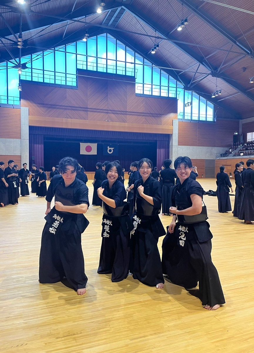 8/19～22まで鳥取県立武道館にて大阪教育大学様、高知大学様、鳥取大学様、常葉大学様と合同合宿が行われました。他大学様と高め合いながらとても充実した稽古をする事が出来ました。ご指導してくださった先生方やOBOGの皆さま、本当にありがとうございました！