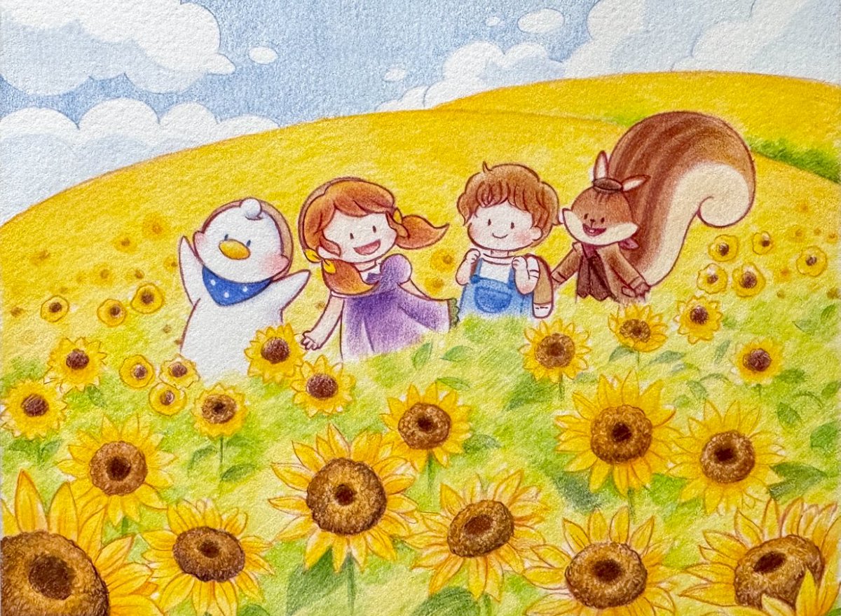 TwinkleJini's tweet photo. #colorpencil #drawing :)

🌸 Copyright 2024. Twinkle Jini All rights reserved.

자작 캐릭터들로
해바라기 밭을 나들이하는
동화스러운 그림을 그려보았습니다. :)

youtube>
일러스트 유튜브 채널 :)
https://t.co/ZEkVNJjErc

#illustration #イラスト #cute #귀여운
#かわいい https://t.co/MeACDvy9YS