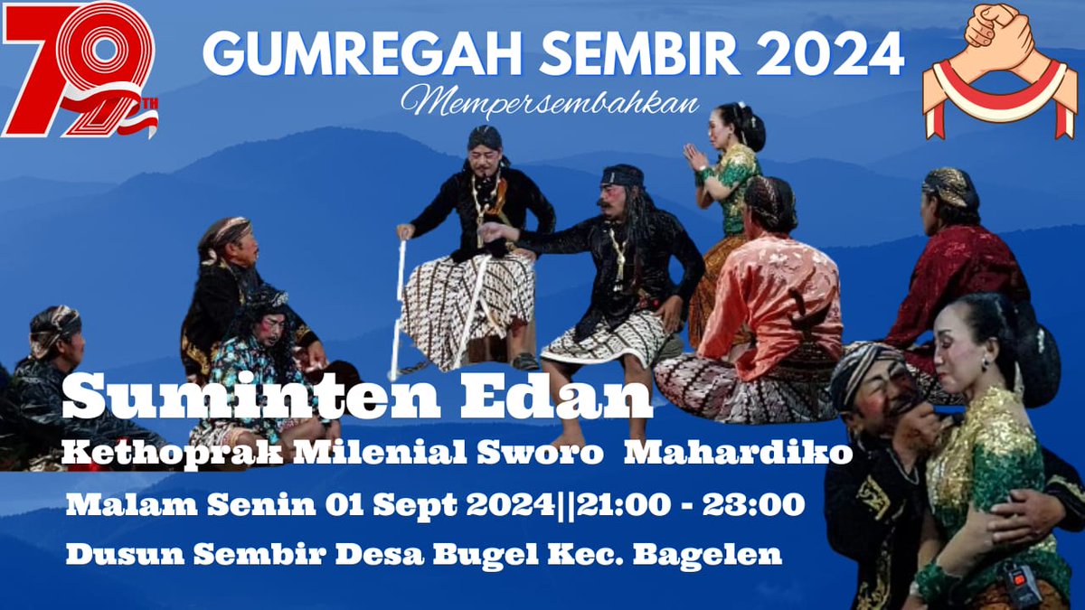 ig: @AgendaPurworejo (@agendapurworejo) on Twitter photo <a href="/AsliPoerworedjo/">TANPA KITA BEDA JALAN CERITA!</a> <a href="/BantulMakmur/">🇮🇩Bantul❤️Makmur🆎 #gerbangJogja🇮🇩</a> <a href="/TWEET_PURWOREJO/">PURWOREJO APAPUN</a> <a href="/PoerworedjoFess/">EDISI BANTU TEMAN</a> <a href="/makinmenemanimu/">MAKIN MENEMANIMU</a> <a href="/PurworejoUpdate/">UNIQUE UPDATE USEFUL</a> <a href="/PURWOREJO_24JAM/">PURWOREJO 24 JAM ON!</a> <a href="/PurworejoWisata/">PESONA DESWITA PURWOREJO</a> <a href="/PurworejoPiknik/">ig: @PurworejoPiknik</a> Sejumlah seniman senior bakal tampil di hari kedua #GumregahSembir Kawasan #KampungBudayaSembir dengan beragam karya!
#AgendaPurworejo | 01/09/2024 <a href="/AsliPoerworedjo/">TANPA KITA BEDA JALAN CERITA!</a> <a href="/BantulMakmur/">🇮🇩Bantul❤️Makmur🆎 #gerbangJogja🇮🇩</a> <a href="/TWEET_PURWOREJO/">PURWOREJO APAPUN</a> <a href="/PoerworedjoFess/">EDISI BANTU TEMAN</a> <a href="/makinmenemanimu/">MAKIN MENEMANIMU</a> <a href="/PurworejoUpdate/">UNIQUE UPDATE USEFUL</a> <a href="/PURWOREJO_24JAM/">PURWOREJO 24 JAM ON!</a> <a href="/PurworejoWisata/">PESONA DESWITA PURWOREJO</a> <a href="/PurworejoPiknik/">ig: @PurworejoPiknik</a> Sejumlah seniman senior bakal tampil di hari kedua #GumregahSembir Kawasan #KampungBudayaSembir dengan beragam karya!
#AgendaPurworejo | 01/09/2024