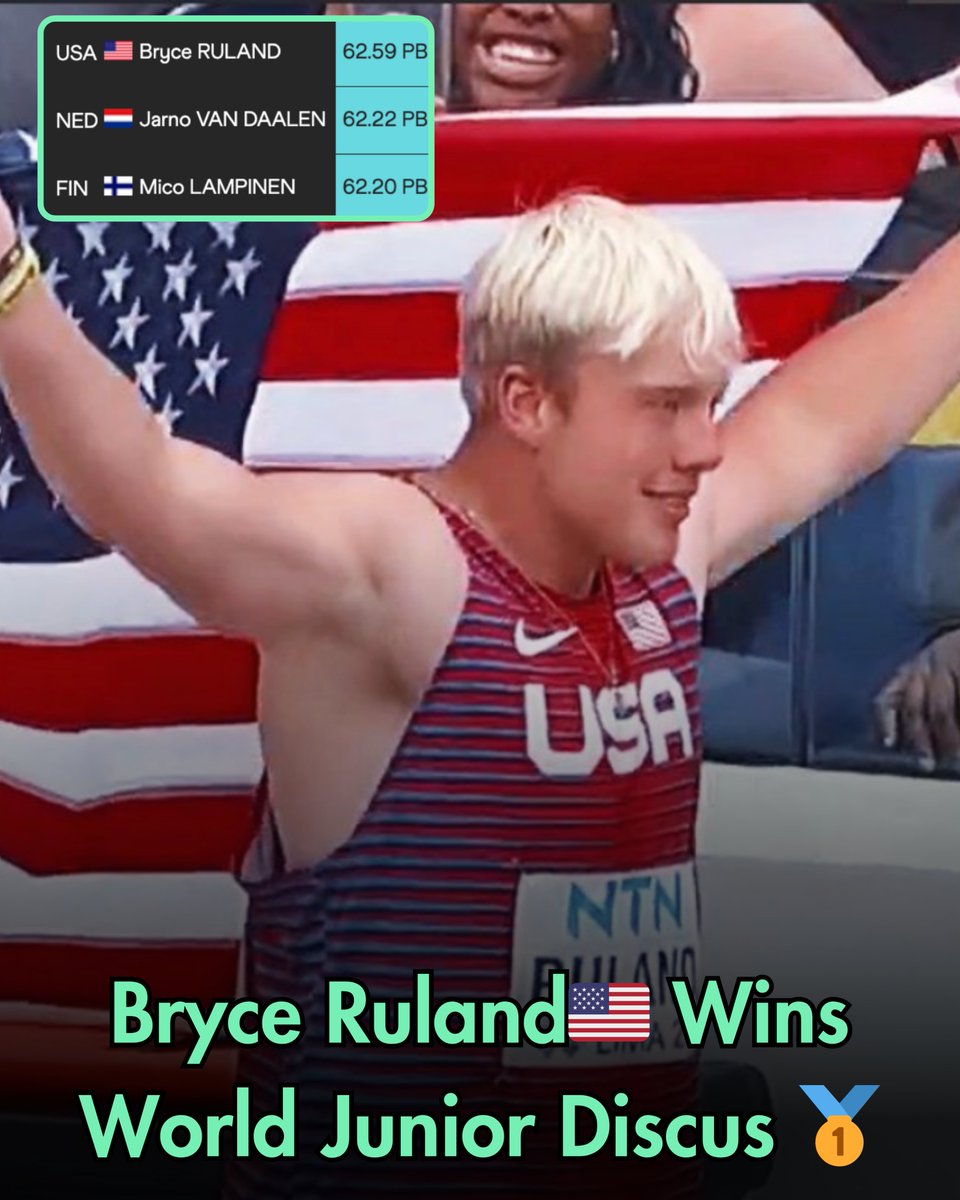 🚨Bryce Ruland is your Under-20 Discus World🌎Champion🥇

<a href="/IowaXC_TF/">Iowa Track & Field/Cross Country</a> is getting a good one!