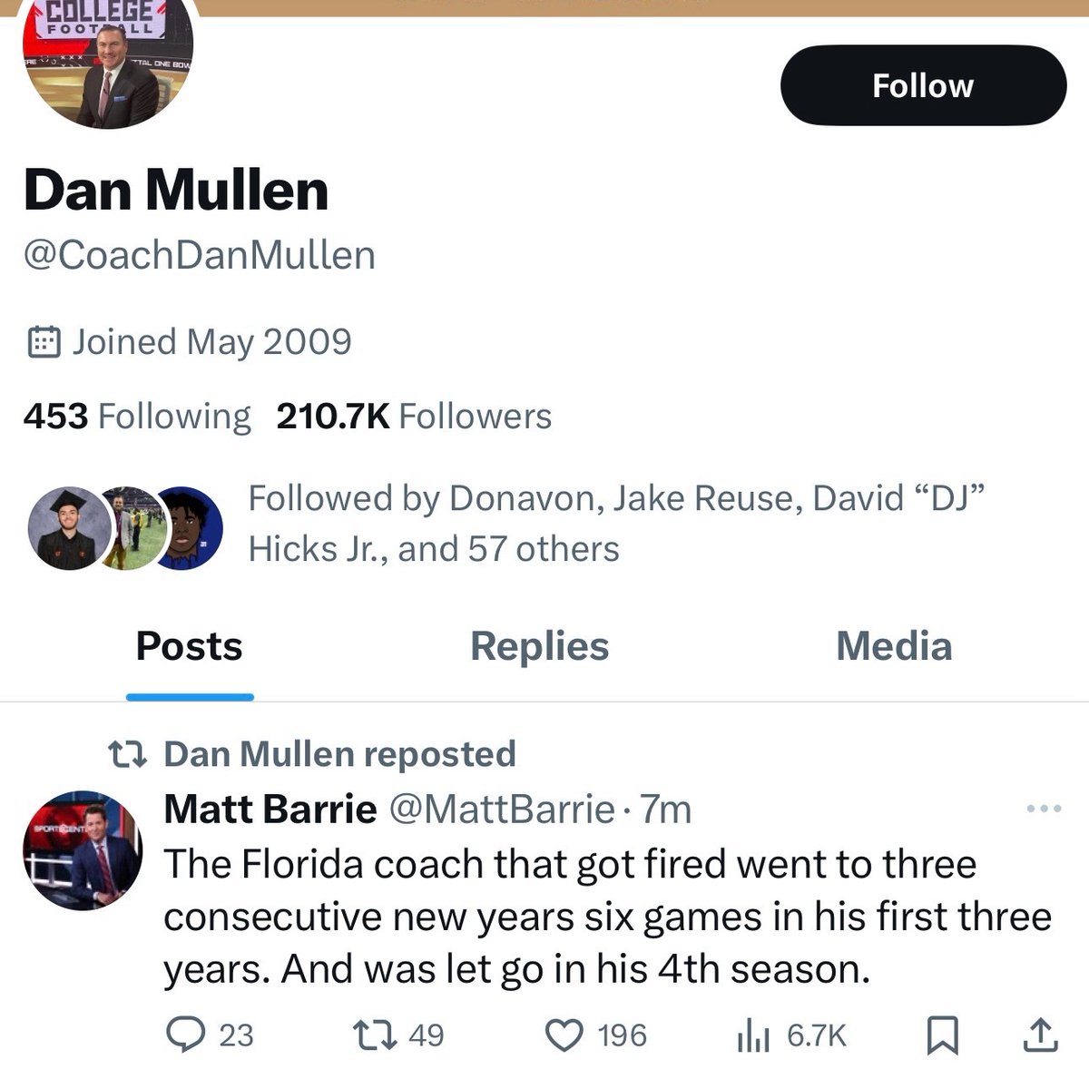 On3's tweet image. Former Florida coach Dan Mullen's latest retweet😬

on3.com/news/dan-mulle…