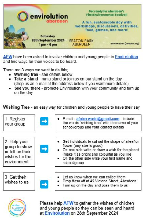 Inviting all NE schools, nurseries and youth groups to help us create an incredible Envirolution wishing tree
<a href="/NESCANhub/">NESCAN Hub</a> <a href="/DavidInnes58/">David Innes</a>