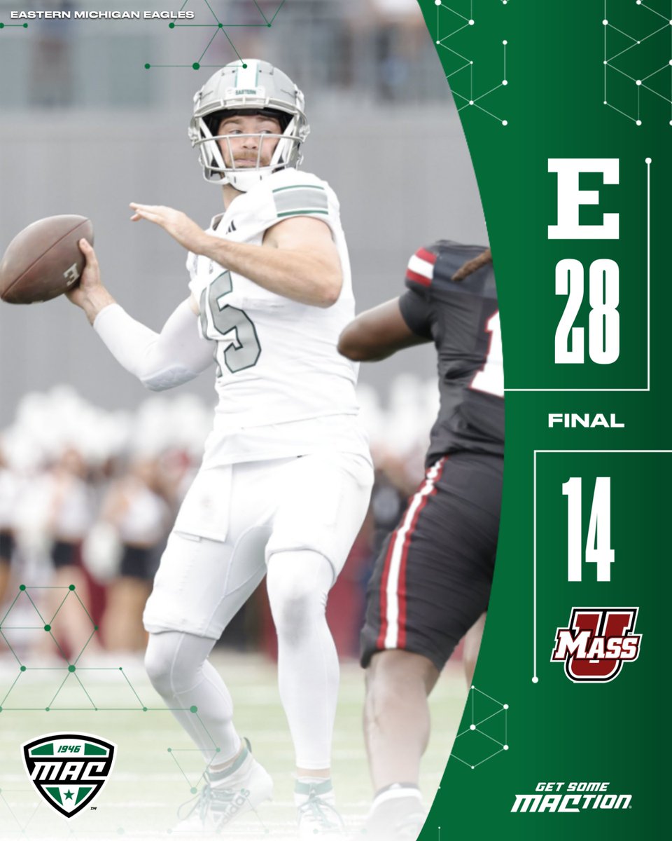 #ETOUGH 

The Eagles fly to a 1-0 start! 🦅

<a href="/EMUFB/">Eastern Michigan Football</a> | #MACtion
