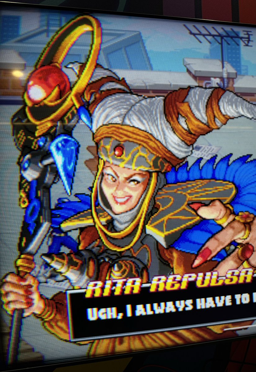 The best CRT recreation on the  #PAXWest show floor EASILY goes to <a href="/DigitalEclipse/">Digital Eclipse</a>’s Mighty Morphin’ Power Rangers: Rita’s Rewind. Somebody worked really hard on this one.

Great beat ‘em up too!