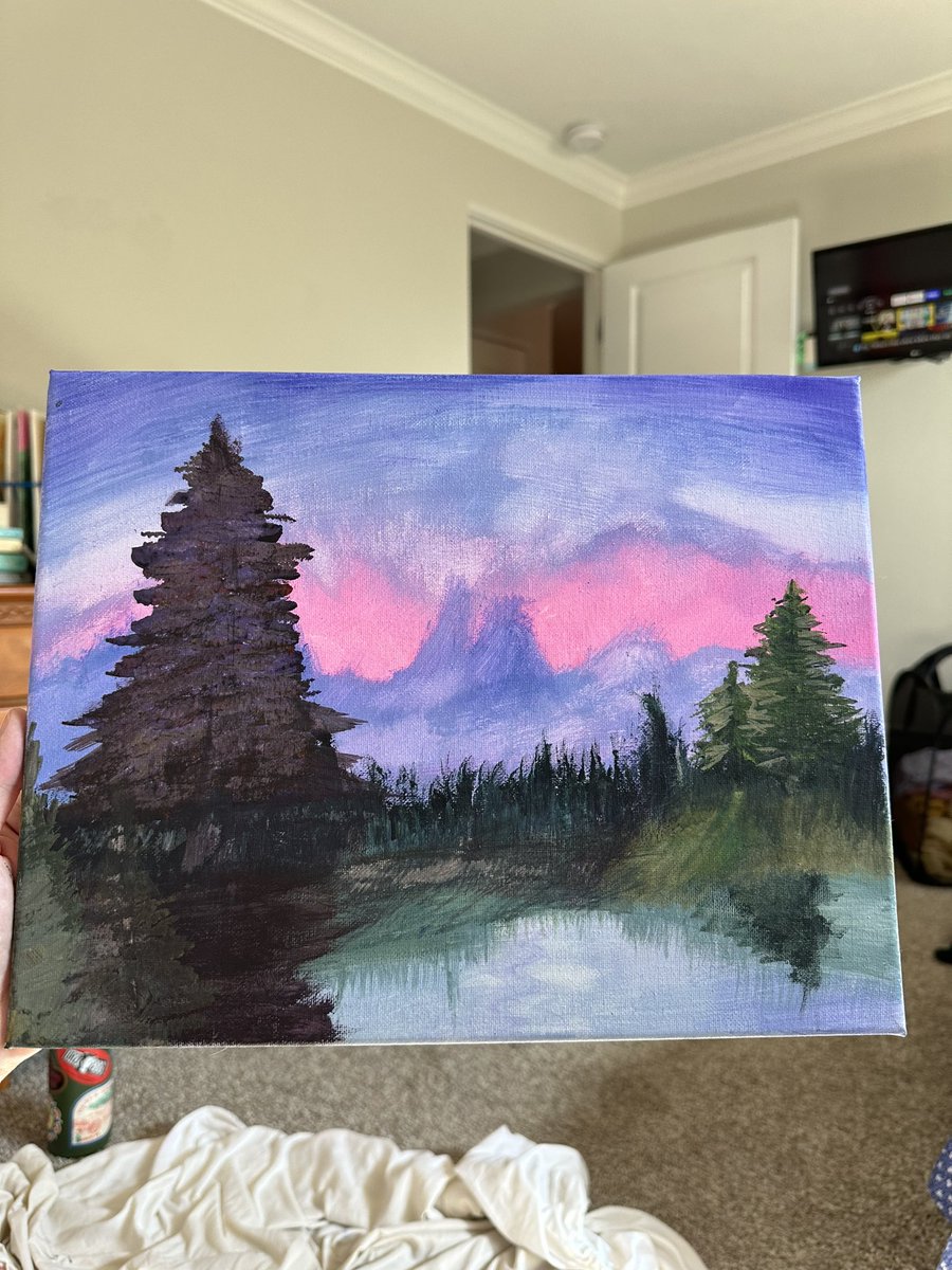 Tridariuso's tweet photo. painted my first painting today with Madi 😌 (hers is the better one) https://t.co/TPEbsHibYF