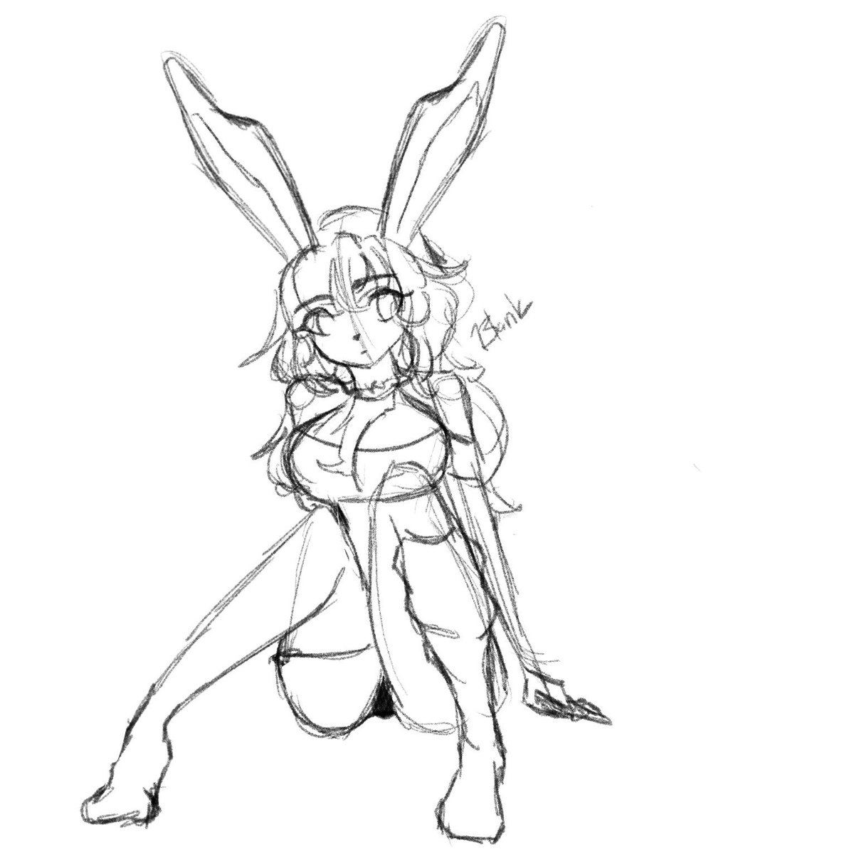 BlankDoodles's tweet photo. Bunny girl sketch! https://t.co/GZ7KC4lhau