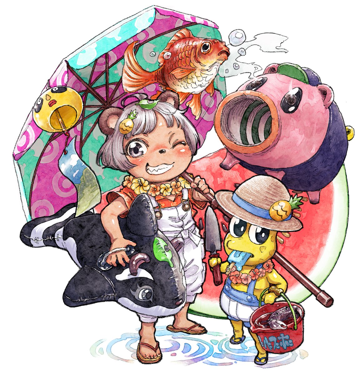 8月が終わったけどまだまだ暑いね🌞
#ぽこあーと #オシャレになりたいピーナッツくん