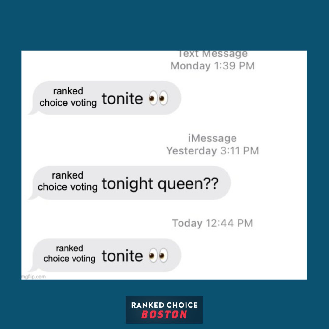 Ranked Choice Voting tonite?????? #mapoli #bospoli #rcv #RankedChoiceVoting #Boston #meme