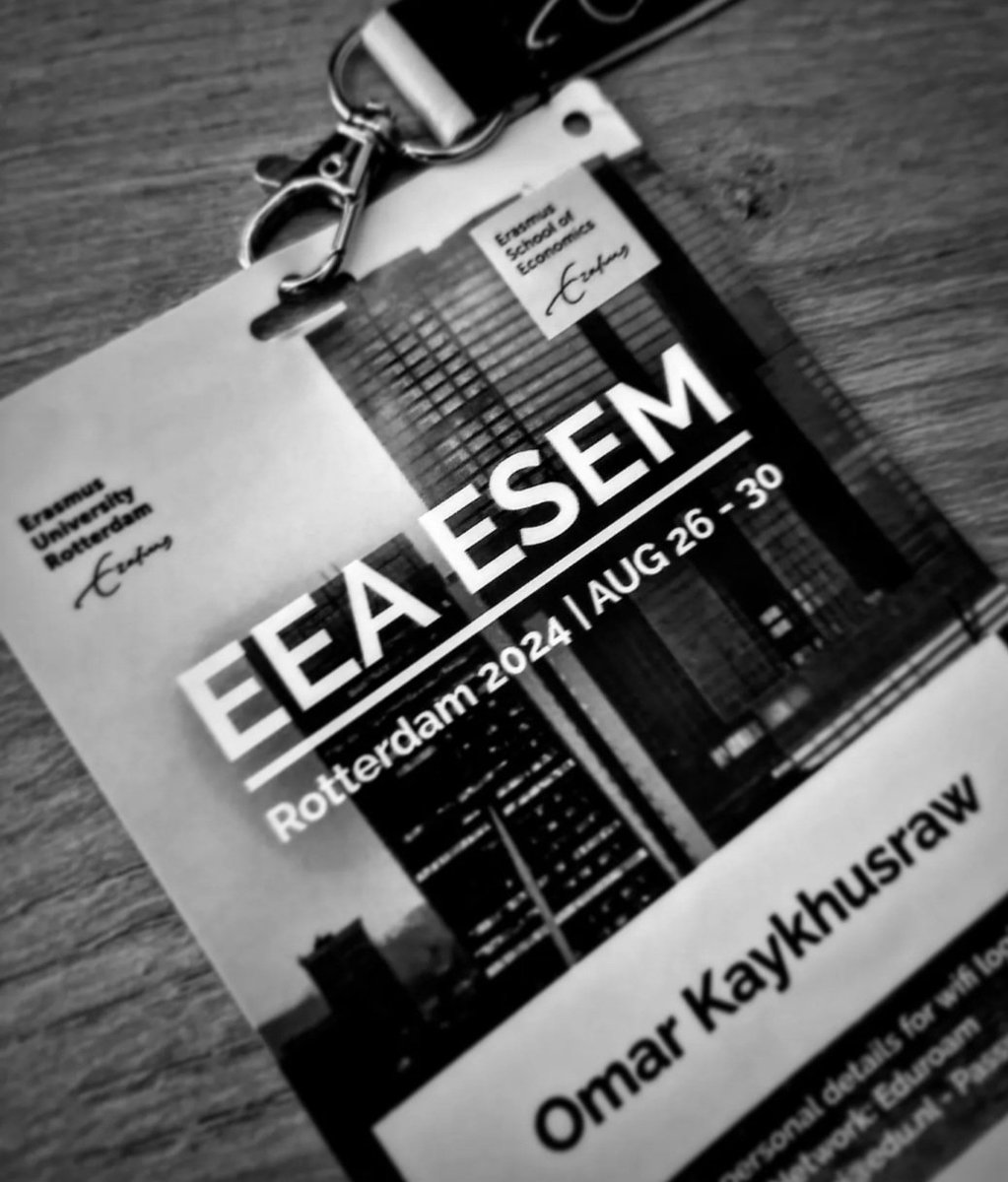 kaykhusraw's tweet photo. Just returned from the EEA ESEM 2024 conference in Rotterdam. Credit to the organisers, it was excellent! Talks by Jordi Galí and Ludwig Straub left me inspired! https://t.co/X5njG9nthF