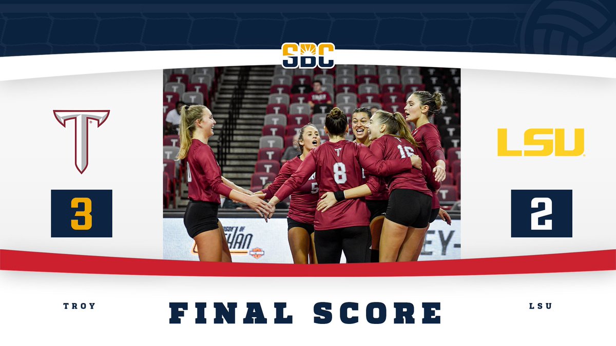 Sun Belt (@sunbelt) on Twitter photo ๐ง๐๐๐๐ฅ๐ฆ ๐ง๐๐ ๐๐.
<a href="/TroyTrojansVB/">Troy Volleyball</a> respond in the fourth and fifth set to defeat LSU on the road 3-2 in Baton Rouge. #SunBeltVB โ๏ธ๐ ๐ง๐๐๐๐ฅ๐ฆ ๐ง๐๐ ๐๐.
<a href="/TroyTrojansVB/">Troy Volleyball</a> respond in the fourth and fifth set to defeat LSU on the road 3-2 in Baton Rouge. #SunBeltVB โ๏ธ๐