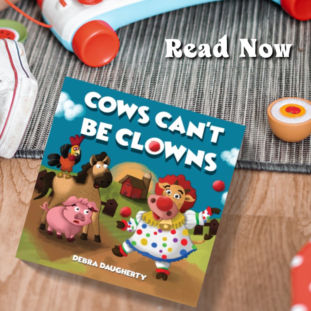 CanuckIron's tweet photo. We’re celebrating the release of Cows Can’t Be Clowns by Debra Daugherty – Children’s Book 
Amazon: https://t.co/tvU9IPQofC
@RABTBookTours #RABTBookTours #CowsCantBeClowns #DebraDaugherty #ChildrensBook https://t.co/ZxExM22eYn