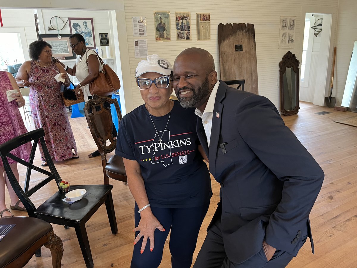 TyPinkins's tweet photo. Today in Hattiesburg, MS, we had an incredible time at the historic Bay Springs School! A special thank you to the Forrest County Democrats, Mayor Johnny DuPree, Mr. Dennis Dahmer, and everyone who came out to support.  #TyPinkinsForUSSenate #MSSenate #BaySpringsSchool https://t.co/znBPkQgNKM