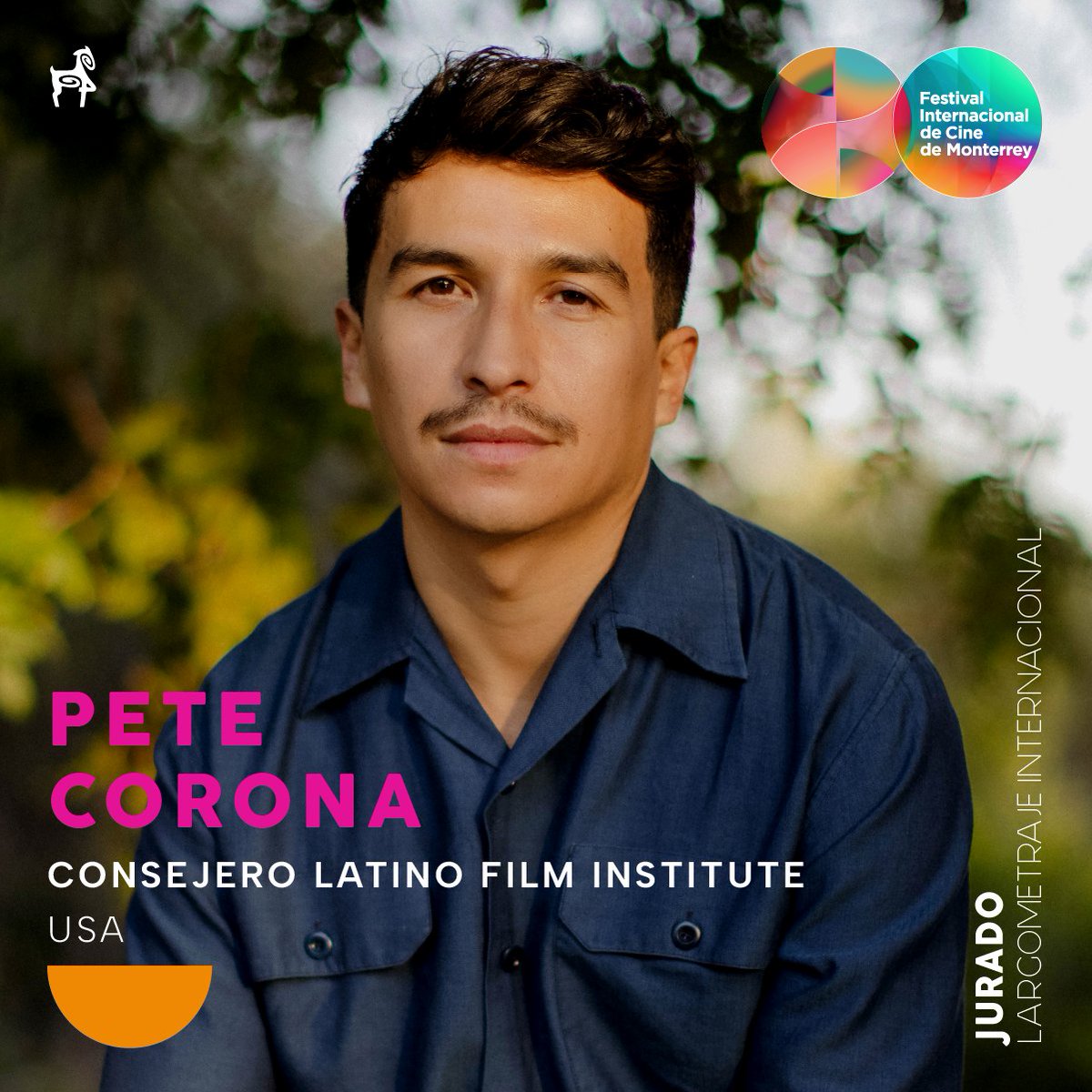 ficmonterrey's tweet photo. @petecorona, consejero estadounidense del Latino Film Institute. 🇺🇸
Miembro del Jurado del 20 ficmonterrey de Largometraje Internacional. 🎬🏆 https://t.co/m4mYf9xnNt