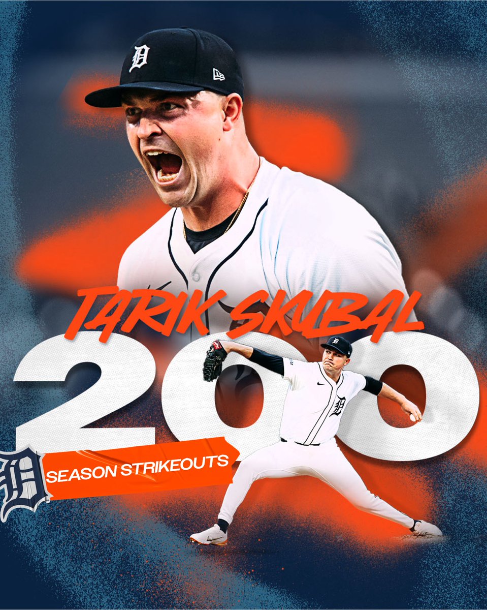tigers's tweet photo. First pitcher in @MLB with 200 strikeouts this season 👑 https://t.co/FD12doBj8J