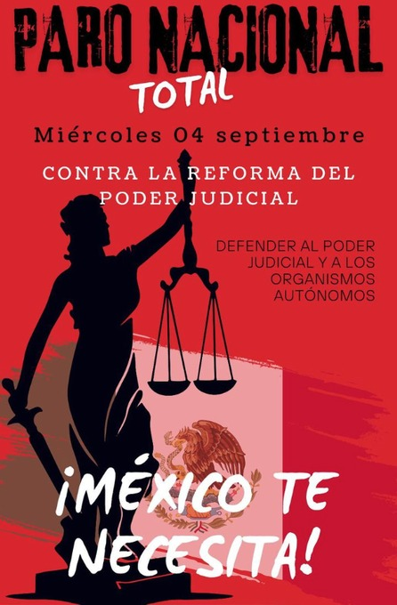 GARCIPAVON's tweet photo. "El que no se mueve no escucha el ruido de sus cadenas" 😎
Si no sales de tu zona de confort, ¿Cómo esperas salir adelante? 🤔
AGENDA MANIFESTACIONES #EnDefensaDelPJF
Actualización 31 agosto.
Para manifestaciones nocturnas, vestir de blanco y negro, y llevar veladoras.
SÁBADO 31 AGOSTO: -
⚖️ MARCHA POR LA INDEPENDENCIA JUDICIAL, VERACRUZ, VER Parque Zamora, 5:30 pm
⚖️ MANIFESTACIÓN: "NO A LA MILITARIZACIÓN DEL PAÍS" CDMX. Del Ángel a la Independencia al Senado de la República. 7:00 pm.
DOMINGO 1 SEPTIEMBRE
⚖️ MARCHA DE ESTUDIANTES Y JÓVENES EN DEFENSA DEL PODER JUDICIAL, CDMX Del Ángel de la Independencia al Senado de la República, 9:00 am (IBERO, UNAM, ELD, ITESO, UAEM, ITAM, ITESM, y CIDE convocan a todas las Universidades)
⚖️ ACAPULCO, GRO De Costera 125 a Plaza Francia, 9:00 am
⚖️ TUXTLA GUTIÉRREZ, CHIS Sede Palmas del PJF, frente a Autozone Oriente, hacia el Congreso Estatal, en la Explanada del Parque Central, 9:00 am
⚖️ XALAPA, VER Del Teatro del Estado a Plaza Lerdo, 9:00 am
⚖️ MÉRIDA, YUC, MARCHA ESTUDIANTIL De Remate de Montejo a la Plaza Grande, 10:00 am
⚖️ CD. VICTORIA, TAMPS Del Estadio Marte R. Gómez al Paseo Méndez, 7:00 pm
LUNES 2 SEPTIEMBRE:
⚖️ FORO: IMPLICACIONES DE LA INICIATIVA DE REFORMA AL PJF CETYS Universidad, Auditorio de Posgrado Campus TIJUANA, 10:00 am
⚖️ MANIFESTACIÓN, TOLUCA, EDOMEX Glorieta del Águila, 6:30 pm
MARTES 3 SEPTIEMBRE:
⚖️ MARCHA POR LA INDEPENDENCIA JUDICIAL, TEPIC, NAYARIT, partiendo de la Hermana Agua 6:30 pm.
(Acude con camiseta negra y veladora)
MIÉRCOLES 4 SEPTIEMBRE:
⚖️ PARO NACIONAL TOTAL