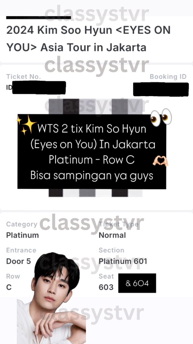classystvr's tweet photo. WTS Kim So Hyun
Eyes on You in Jakarta 
2 tix sebelahan

Platinum section
Row C

Ga jadi nonton sama temen 🥲

Underprice ‼️
Ambil 1 tix 2.2jt
Ambil 2 tix 4jt aja
Boleh nego yaa

Minat? DM me https://t.co/wXxfyGhRYT