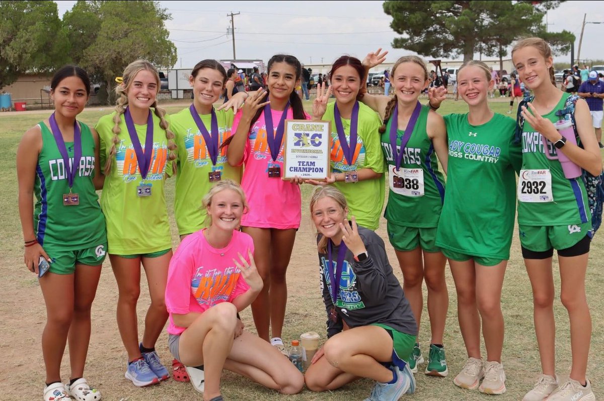 StellKristal's tweet photo. Compass Academy girls are #odessastrong and overall team champions at the Crane XC invitational (3 years in a row)! Brynli got 8th out of 115 girls! #freshmanseason #TexasXC https://t.co/fWDn6ASe8E