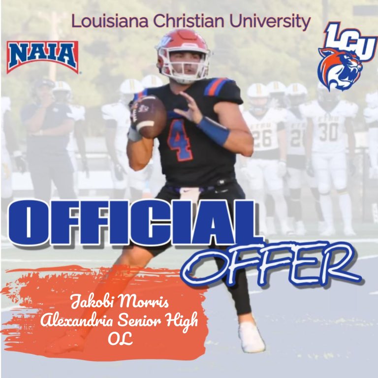 blessed to receive an offer from <a href="/LCU_ftball/">LCU Football</a> <a href="/Coach_JFreeman/">Jarod Freeman</a> <a href="/b_hoss_mac/">Bret H. McCormick</a> <a href="/ash_trojanFB/">Alexandria Football</a> <a href="/CoachBenMc19/">Ben McLaughlin</a>
