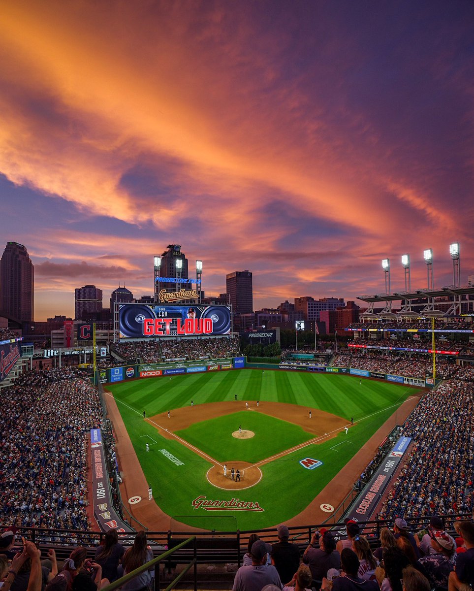 Tonight’s Guardians Sunset in Cleveland, Ohio