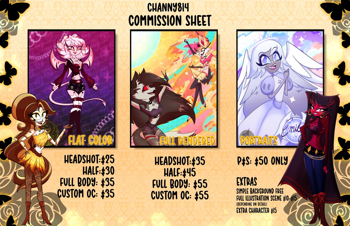 Channy814's tweet image. 💕NEW DESIGNED SHEET💕
No big changes just prettier to look at
#Commission #commissionsheet