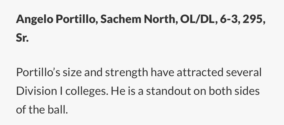 Extremely honored to be named in the Newsday Top 100 list!
<a href="/CoachLauri/">Greg Lauri</a> <a href="/sachemnorthFB/">Sachem North Football</a> <a href="/SachemNorthHogs/">Sachem North Hogs</a> 
<a href="/CoachBarberSBU/">Billy Barber</a> <a href="/CoachBache/">Chris Bache</a> <a href="/_CoachCushing/">Steve Cushing</a> <a href="/Stansfield_Matt/">Matt Stansfield</a> <a href="/CoachDGallagher/">Coach Dan Gallagher</a> <a href="/FBCoach_Sino/">Terence Sino</a>