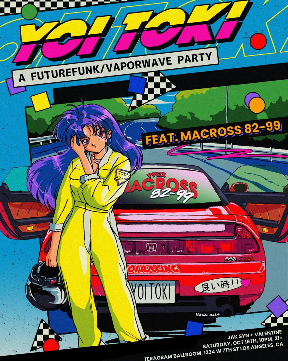 TeragramLA's tweet photo. 🎊🪩 Yoi Toki is bringing the groove back to the Teragram Ballroom October 19th! Join us for a memorable night full of Future Funk with one of Future Funk's originals, MACROSS 82-99. Tickets on sale now! Link in bio #yoitoki #futurefunk #macross8299 https://t.co/NljoYRssGP