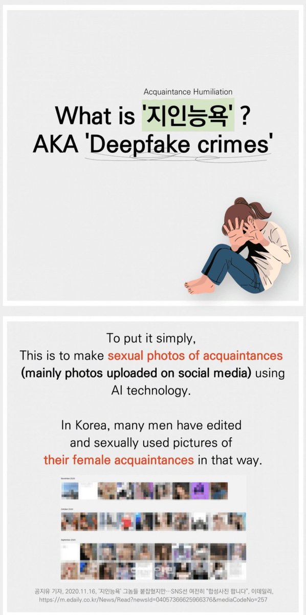 christinadirkes's tweet photo. Here's some more info on WHAT deepfake crimes are, and why they are so harmful. This already happened in South Korea in 2019 and the perpetrators did not get punished. It got swept under the rug. Not this time. #Digital_Sex_Crimes_in_Schools
#Expose_the_Deepfake_Perpetrators https://t.co/aPVUmIh2Hj