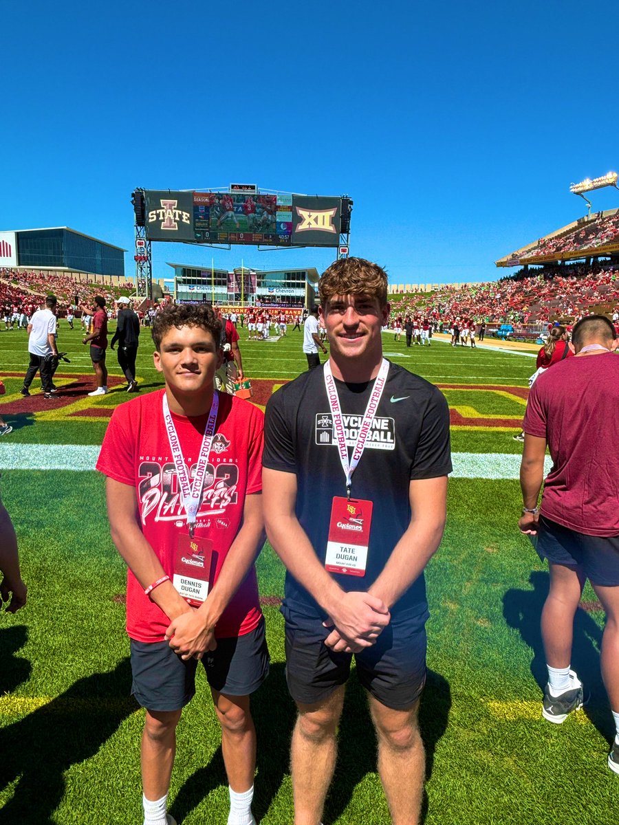 Tate Dugan (@tatedugan) on Twitter photo Had a great time in Ames today for a game day visit with <a href="/CycloneFB/">Iowa State Football</a>. Can’t wait for what the future holds! <a href="/ISUFBRecruiting/">Iowa State Football</a> <a href="/TrentSlattenow/">Trent Slattenow</a> Had a great time in Ames today for a game day visit with <a href="/CycloneFB/">Iowa State Football</a>. Can’t wait for what the future holds! <a href="/ISUFBRecruiting/">Iowa State Football</a> <a href="/TrentSlattenow/">Trent Slattenow</a>