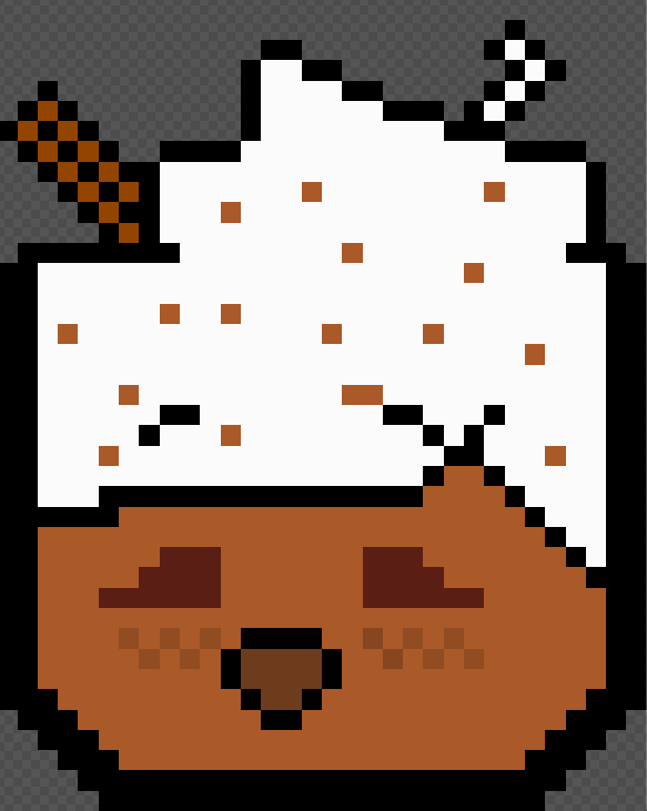 just made a little pixel art creatation of pumkinspice