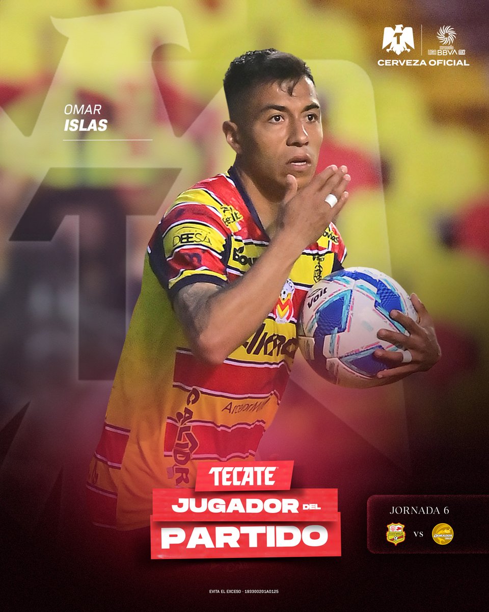 Omar Islas tuvo un notable desempeño 🔥, además fue el responsable de marcar el gol ⚽️ con el que <a href="/C_A_Morelia/">Club Atlético Morelia</a> logró un apurado empate ante #Dorados. Por ello, es el #TecateJugadorDelPartido.

<a href="/CervezaTecate/">Cerveza Tecate</a>