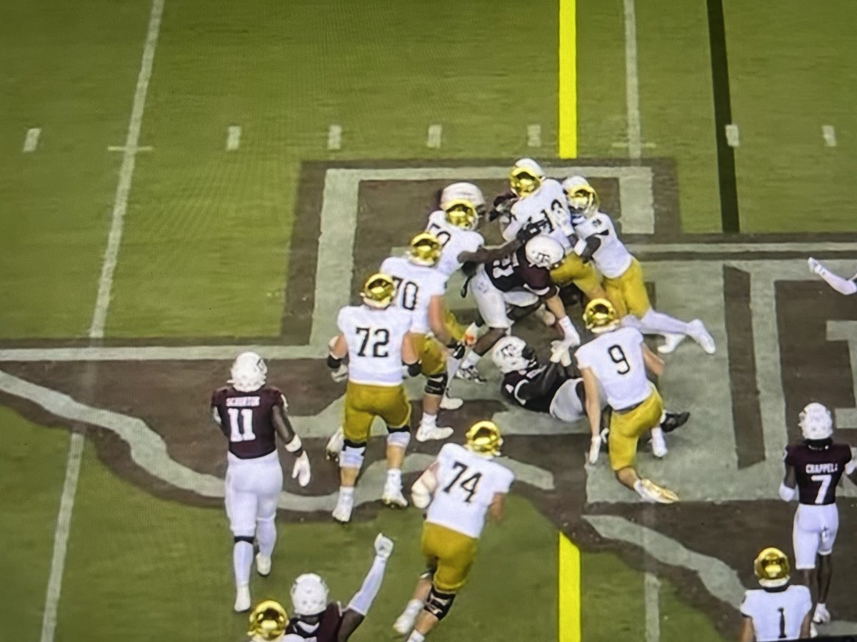 RedditCFB's tweet image. What a joke lol. His entire body was across. Complete clown show