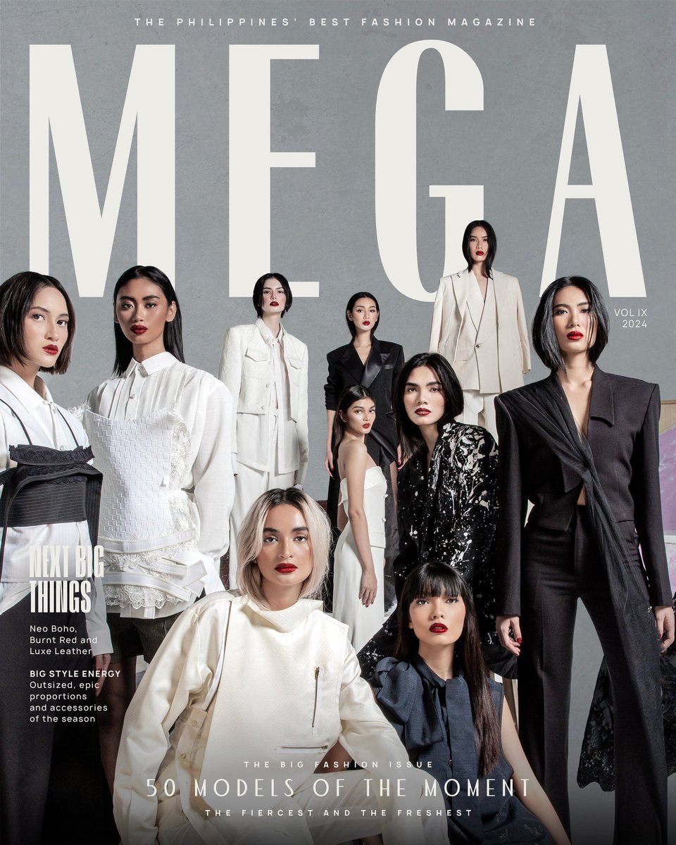 Gracing this cover are Filipina models Lou Yanong, Jach Manere, Sabina Gonzalez, Lareeze Galvez, Queenie Tao, Cath Bautista, Andriana Coronel, Raejell Roxas, Luisa Jocson, and Joanna Pojas show us what power dressing is all about.