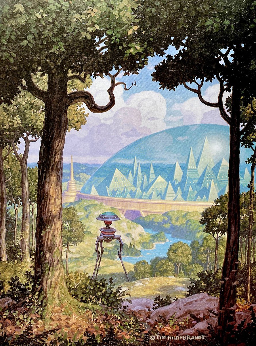 HumanoidHistory's tweet image. Cities of the mind, illustrated by Tim Hildebrandt, Ralph McQuarrie, Frank R. Paul, and Paul Lehr.