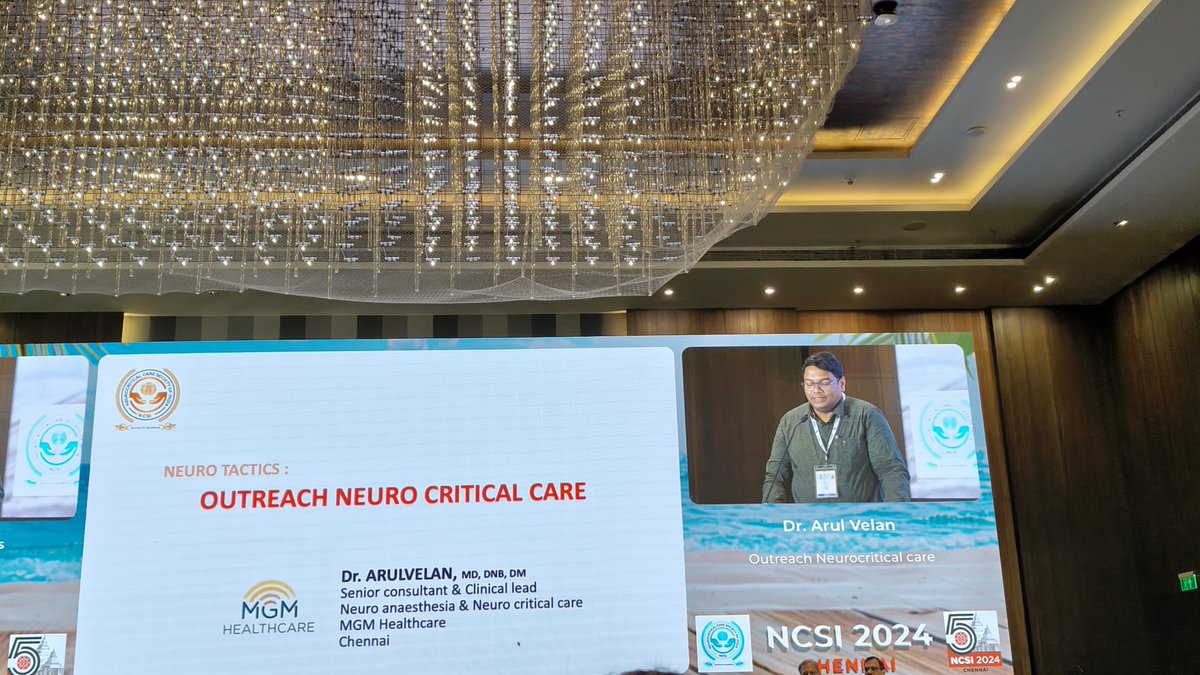 ncsi2024's tweet photo. A thought provoking talk on the requirement of an outreach program in Neurocritcal Care by Dr Arulvelan at NCSI 2024, Chennai.
#ncsi2024
@NCSIofficial @neurocritical @SNACCNeuro @neuroclassroom @ISNACCINDIA https://t.co/iHxQlemjSz