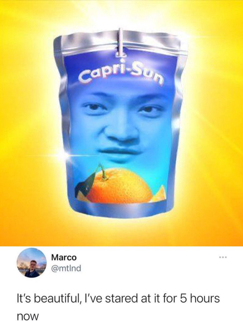 caprisunmeme's tweet photo. My precious? I gots to have it...

$CSUN #TRON #TRX https://t.co/SHlsIsuLGn