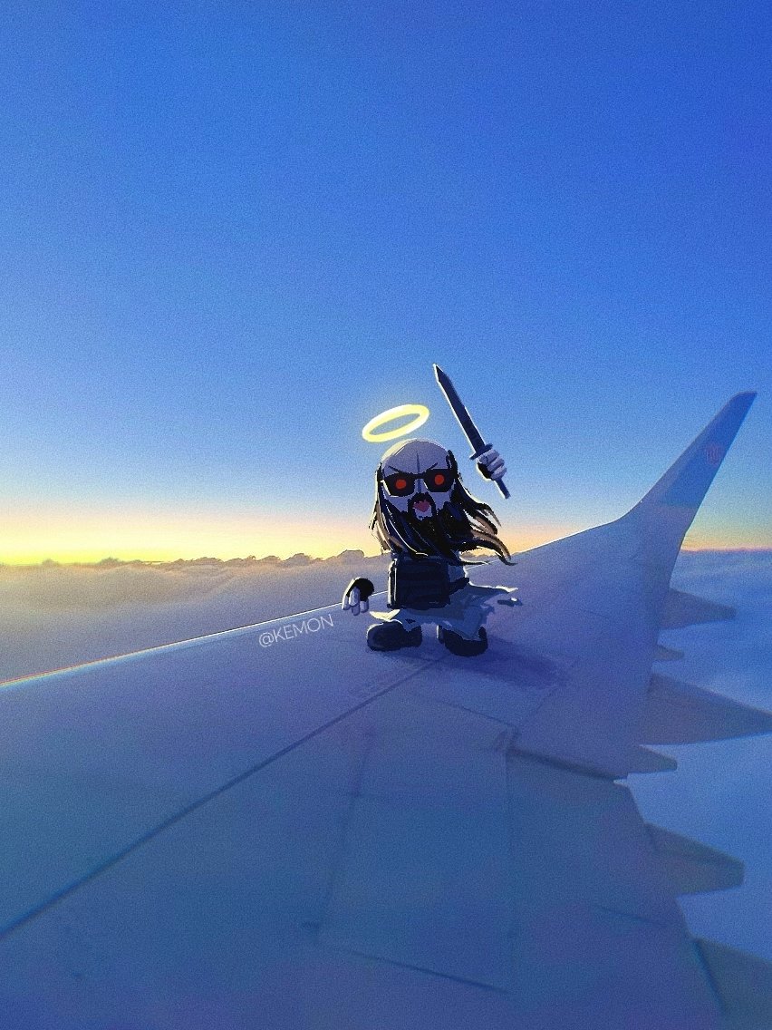 KEMON_09's tweet image. Jeb accompanied me through the flight time.✈️
#madnesscombat
#madnesscombatfanart