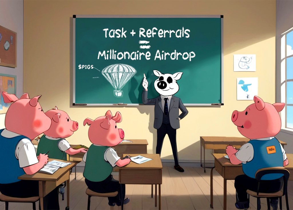 realpigshouse's tweet image. Earn Big with $PIGS Airdrop!

TASKS + REFERRAL = MILLIONAIRE AIRDROP

Complete tasks &amp;amp; refer friends to earn $PIGS

Refer now &amp;amp; get ready for the big drop! 🐷💸

#PIGS